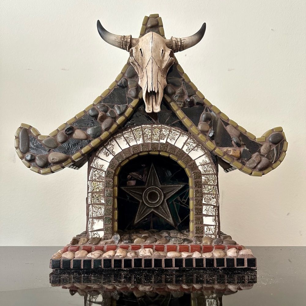 Mosaic Spirit House Sculpture for Center & Peace
